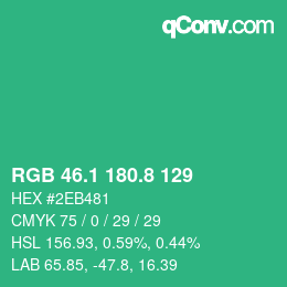 カラーコード: RGB 46.1 180.8 129 | qconv.com