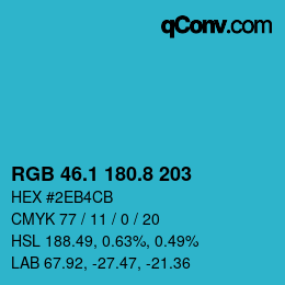 Color code: RGB 46.1 180.8 203 | qconv.com