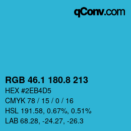 カラーコード: RGB 46.1 180.8 213 | qconv.com
