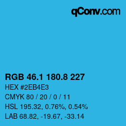 Color code: RGB 46.1 180.8 227 | qconv.com