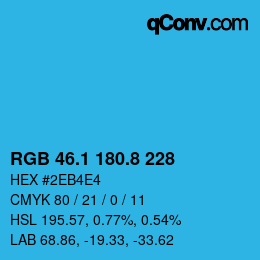 Color code: RGB 46.1 180.8 228 | qconv.com