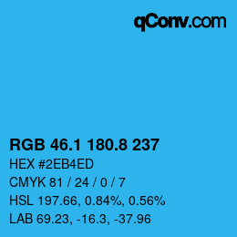 Color code: RGB 46.1 180.8 237 | qconv.com