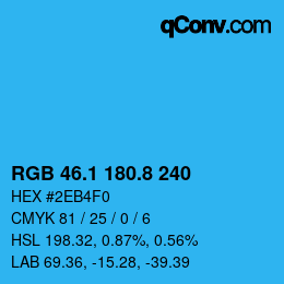 Color code: RGB 46.1 180.8 240 | qconv.com
