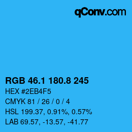 Color code: RGB 46.1 180.8 245 | qconv.com