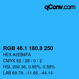 Color code: RGB 46.1 180.8 250 | qconv.com