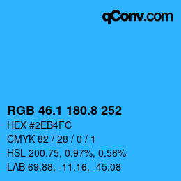 Color code: RGB 46.1 180.8 252 | qconv.com