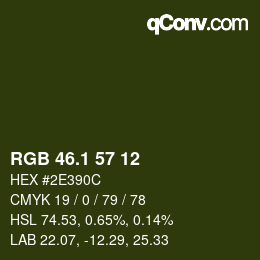 カラーコード: RGB 46.1 57 12 | qconv.com