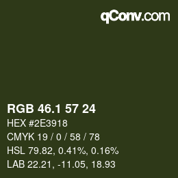 カラーコード: RGB 46.1 57 24 | qconv.com