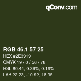 カラーコード: RGB 46.1 57 25 | qconv.com