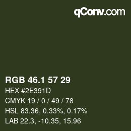 Color code: RGB 46.1 57 29 | qconv.com