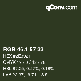 Color code: RGB 46.1 57 33 | qconv.com