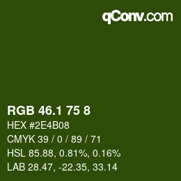 カラーコード: RGB 46.1 75 8 | qconv.com
