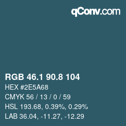 Color code: RGB 46.1 90.8 104 | qconv.com