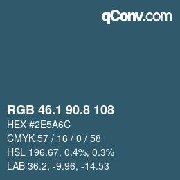 Color code: RGB 46.1 90.8 108 | qconv.com