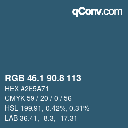 Color code: RGB 46.1 90.8 113 | qconv.com