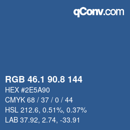 カラーコード: RGB 46.1 90.8 144 | qconv.com