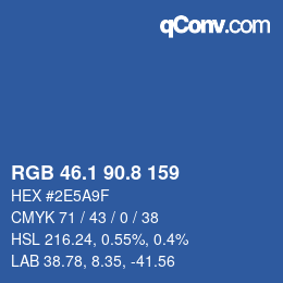 カラーコード: RGB 46.1 90.8 159 | qconv.com