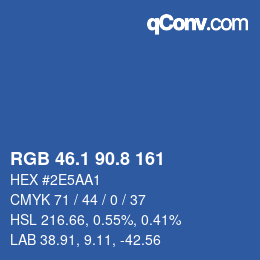 カラーコード: RGB 46.1 90.8 161 | qconv.com