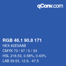 カラーコード: RGB 46.1 90.8 171 | qconv.com