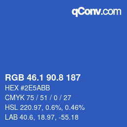 カラーコード: RGB 46.1 90.8 187 | qconv.com