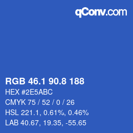 Color code: RGB 46.1 90.8 188 | qconv.com