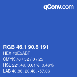 Color code: RGB 46.1 90.8 191 | qconv.com