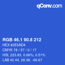 カラーコード: RGB 46.1 90.8 212 | qconv.com