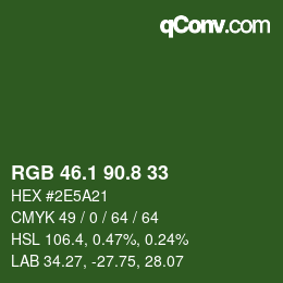 Color code: RGB 46.1 90.8 33 | qconv.com