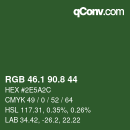 カラーコード: RGB 46.1 90.8 44 | qconv.com