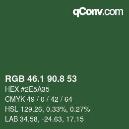 Color code: RGB 46.1 90.8 53 | qconv.com