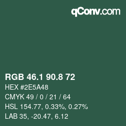 Color code: RGB 46.1 90.8 72 | qconv.com