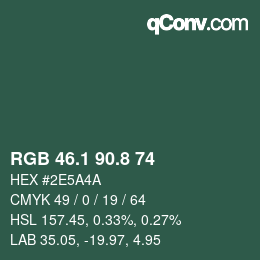 Color code: RGB 46.1 90.8 74 | qconv.com