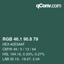 Color code: RGB 46.1 90.8 79 | qconv.com