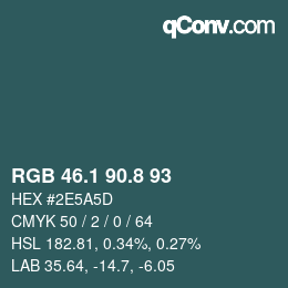 Color code: RGB 46.1 90.8 93 | qconv.com