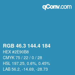 カラーコード: RGB 46.3 144.4 184 | qconv.com