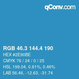 カラーコード: RGB 46.3 144.4 190 | qconv.com
