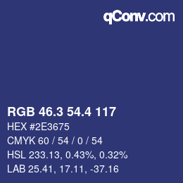 カラーコード: RGB 46.3 54.4 117 | qconv.com