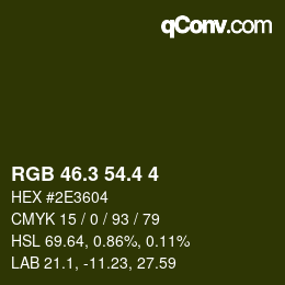 カラーコード: RGB 46.3 54.4 4 | qconv.com