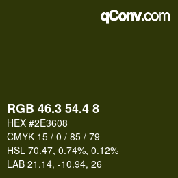カラーコード: RGB 46.3 54.4 8 | qconv.com