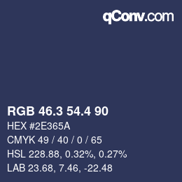 カラーコード: RGB 46.3 54.4 90 | qconv.com