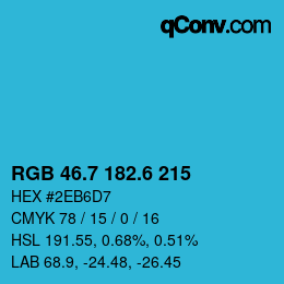 カラーコード: RGB 46.7 182.6 215 | qconv.com