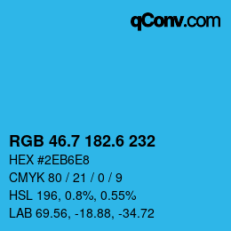 カラーコード: RGB 46.7 182.6 232 | qconv.com
