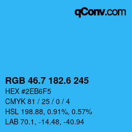カラーコード: RGB 46.7 182.6 245 | qconv.com