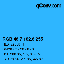 カラーコード: RGB 46.7 182.6 255 | qconv.com