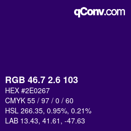 カラーコード: RGB 46.7 2.6 103 | qconv.com