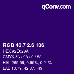 カラーコード: RGB 46.7 2.6 106 | qconv.com