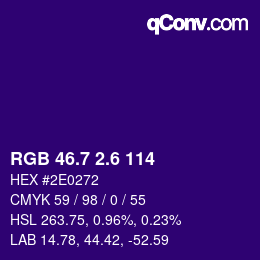 カラーコード: RGB 46.7 2.6 114 | qconv.com