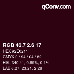 カラーコード: RGB 46.7 2.6 17 | qconv.com