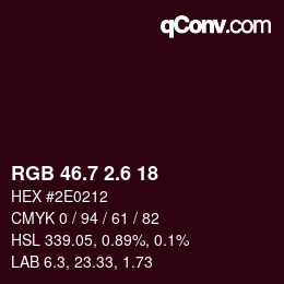 カラーコード: RGB 46.7 2.6 18 | qconv.com