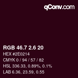 カラーコード: RGB 46.7 2.6 20 | qconv.com